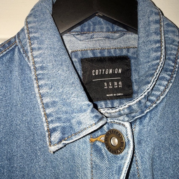 Cotton On Blue Cropped Jean Jacket - Picture 2 of 3